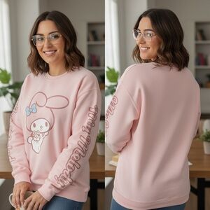Pink Graphic Crew Neck Sweater